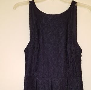 Navy Blue Lacey Formal Dress